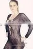Street Fashion Wholesale Stylist Cool A-list Sheer Thin Lace Seamless Balck Fishnet Sexy Open Front Bodystocking thumbnail-1