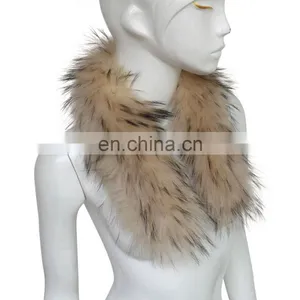Ladies Genuine Raccoon Denim Jacket Fur Collar for Women thumbnail-4