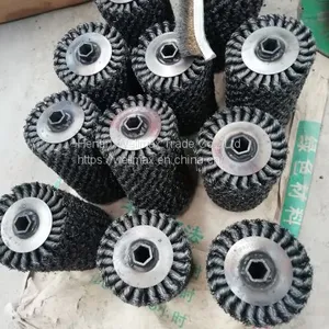 Hex-pipe Twisted Wire Wheel Brush Roll 125mm Diameter thumbnail-3