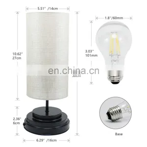 Factory Supply Good Price TC Cloth & Metal Material Decorative Hotel Bedroom Desk Light Led Table Lamp for Home Hotel Use thumbnail-3