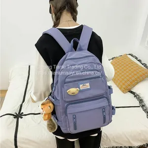 High Capacity Backpack New Korean Nylon Cloth Backpack Fashion Trend Junior High School Students Schoolbag Backpack thumbnail-1
