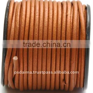 10M Round Cowhide Leather Jewelry Cord 2mm(1/8")Dia. thumbnail-1