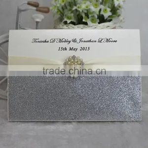 Customized Nice Particular DIY Brooch Card Elegant Wedding Invitations thumbnail-1