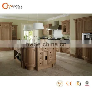 Candany American Style Traditional Solid Wood Kitchen Cabinet Design, Colored Glass Kitchen Cabinet Doors thumbnail-1