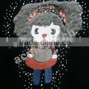 Appliqued Patch Lovely Girl to be Ironed on All Kinds fo Garments thumbnail-1