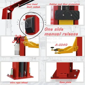 Hydraulic Car Lift Tyre Repair Machine 4.0 Tons Gantry Two Post One Side Manual Release Lifter 2 Post Design # V-LZL-A-2240 thumbnail-2