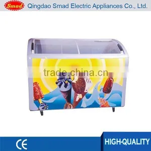 378L Energy Saving Sliding Glass Door Chest Freezer Ice Cream Freezer thumbnail-1