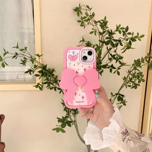 Cartoon Style Butterfly Knot For Phone Mobile Cover Cases in Soft Girly Mobile Case Covers With Holder 11 12 Pro 14 15 Pro Max thumbnail-4