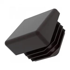 Chair School Desk Legs Black Angled Square Plastic End Caps Plugs thumbnail-1