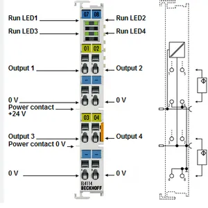 Beckhoff EL4114 EtherCAT Analog Output Terminal 4-Channel Voltage Output Module ±10V Industrial Automation I/O thumbnail-3