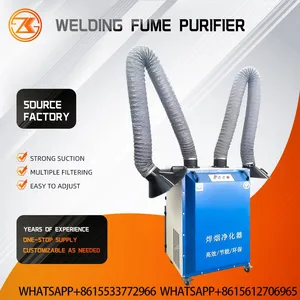Double Arm Auto Pulse Cleaning Welding Fume Extraction Machine Two Workstation Industrial Welding Smoke Collector thumbnail-1