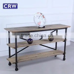 AF-901 Metal Frame Reclaimed Wood Furniture Pine Console Table Quality Choice thumbnail-1