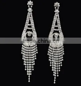 Wholesale Fashion Rhinestone Bridal Earrings With Tassels Stud Earring thumbnail-2