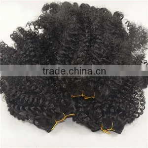 Mongolian Hair Natural Afro Style Hair Extension Afro Kinky Human Hair Can Dye thumbnail-4