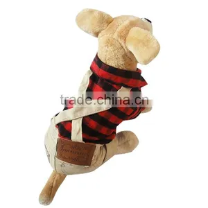 British Style Sanding Brushed Plaid Overalls Dog Clothes thumbnail-5