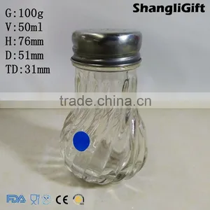 50ml Ribbed Spice Bottles Pepper Grinder Glass Bottle thumbnail-1