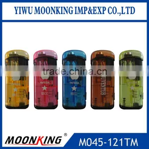 Fashion Electric Transparent Printing Logo Refill Valve Cigarette Lighter With Flashlight thumbnail-1