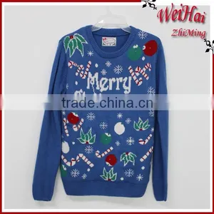 2015 Unisex Jacquard Christmas Sweater With Happy Patterns thumbnail-1