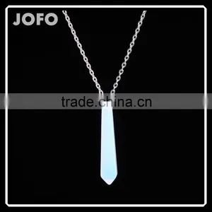 Handmade Raw Natural Stone Bullet Shape Pendant Necklace For Women Green Aventurine Gem Stone Necklaces SMJ0127 thumbnail-1