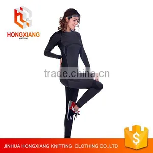 Hongxiang Men and Women Sport Wear Suit ,Body Sculpting Yoga Jogging Suits,cheaper and OEM Factory Produce 100%polyester thumbnail-1