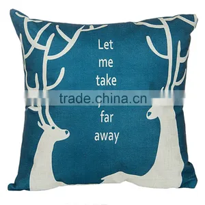 2016 Hot Sale Home Decorative Custom Deer Printing Linen Cheap Cushion Cover thumbnail-4