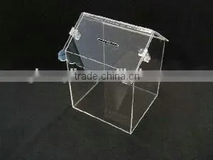 GH-RJ030 Shenzhen Factory Handmade House Shape Acrylic Donation Box thumbnail-1
