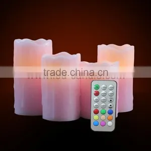 Drip Wax Flameless Pillar Candles With Remote Control thumbnail-2