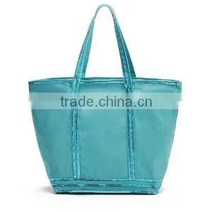 Personalized Designer High Quality Sequins Linen Beach Bag thumbnail-1