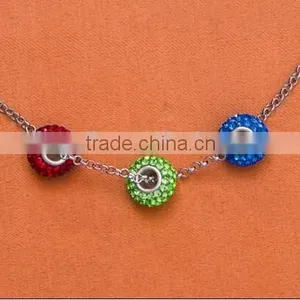 Colorful Crystal Ball 925 Sterling Silver Neckalce in Stock thumbnail-1