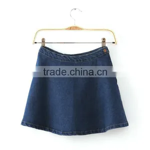 2015 Fashion European Casual Latest Design Knee Length Sexy Ladies Girls Short Denim Skirt Pattern thumbnail-3