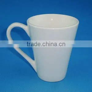 Ceramic Porcelain Water Cup-12 oz v Shape Porcelain Milk Mug thumbnail-4