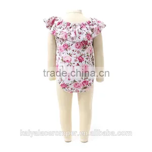 2016 Wholesale Hot Baby Girls Flower Print Baby Girl Romper Cotton Baby Romper for Newborn Cute Cheap Baby Girl Summer Romper thumbnail-3