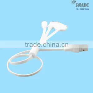 40 cm 3 in 1 Flat Noodle Data Cable for Mobile Phone thumbnail-4