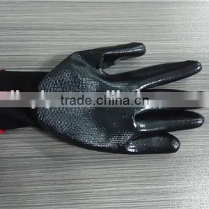 13 Gauge 40g Black Nylon Glove Core Black Nitrile Coated Work Gloves for Vehicle Repair thumbnail-3