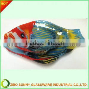 Decor Fish Shape Glass Serving Dish Plate Set of 3 Pcs thumbnail-1