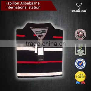 High Quality Classic Mens 100% Cotton Yarn Dyed Stripe Rugby Style for Polo Shirt Design thumbnail-3