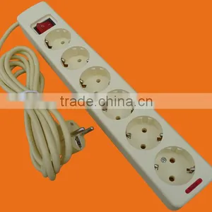 Europe Style 6 Way Extension Power Socket With Grounding (E5006E) thumbnail-3