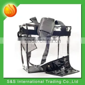 Fashionable Transparent Pvc Tote Bag With Detachable Privacy Purse thumbnail-3