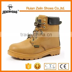 Europe Style Lace up Yellow Color Nubuck Leather High Ankle Work Boots thumbnail-1
