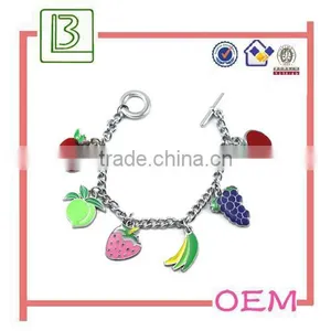 Custom Logo Enamel Promotional Pendant Charm Link Bracelet thumbnail-3