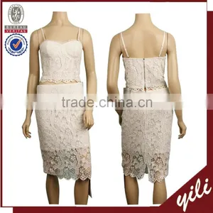 2016 S/S off Shoulder Women White Lace Suit thumbnail-1