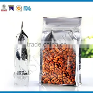 Custom Printed Flat Bottom Side Gusset Aluminium Foil Plastic Bag With Zipper Top for Snacks Supplier's Choice thumbnail-1