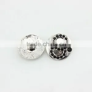Custom Metal Snap Button Black Crop Circle Crystal Snap On Interchangeable Bracelet thumbnail-1