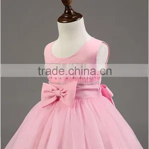 Lastest Wholesale Korean Fashion Girl Style Pink Chiffon Kids Party Wear Dresses TR-WS32 thumbnail-4