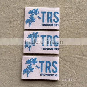 100% Cotton Tape 2 Ends Folded Silk Screen Printed Main Label for Garments Private Label thumbnail-3