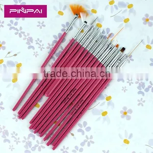 Professional 15pcs Nail Polish Brush Pink Color Acrylic Nail Art Brush Set thumbnail-1