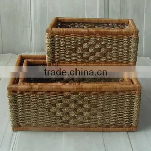 Vietnam Sea Grass Storage Basket thumbnail-1