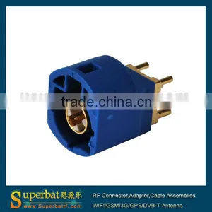 Fakra Connector PCB Mount Straight 4 Contact Pin for Blue GPS thumbnail-1