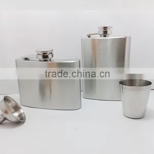 2 - 6 oz Metal Body Material Hip Flask thumbnail-1