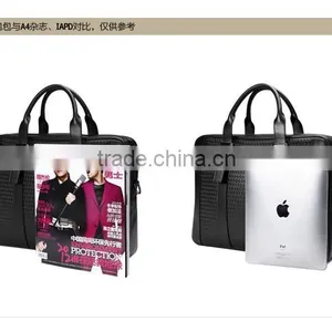 Mens Black Genuine Leather Laptop Shoulder Document Bag thumbnail-6